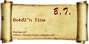 Bokán Tina névjegykártya